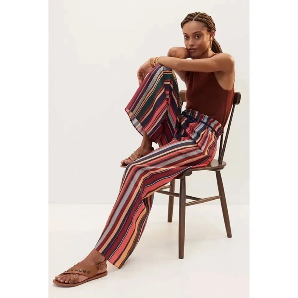 Anthropologie Farm Rio Striped Wide-Leg Pants